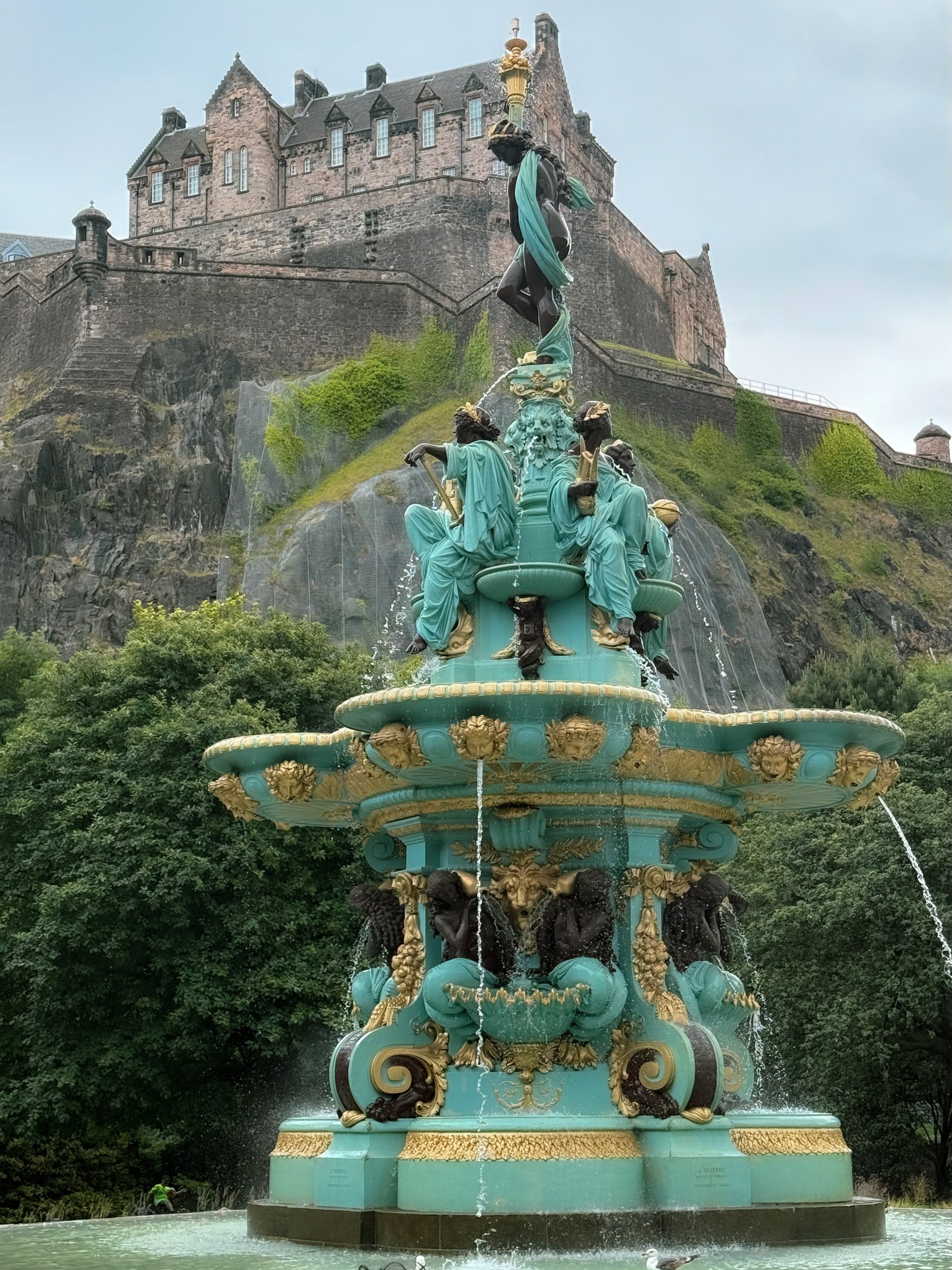 Castle Overlooking Fountain