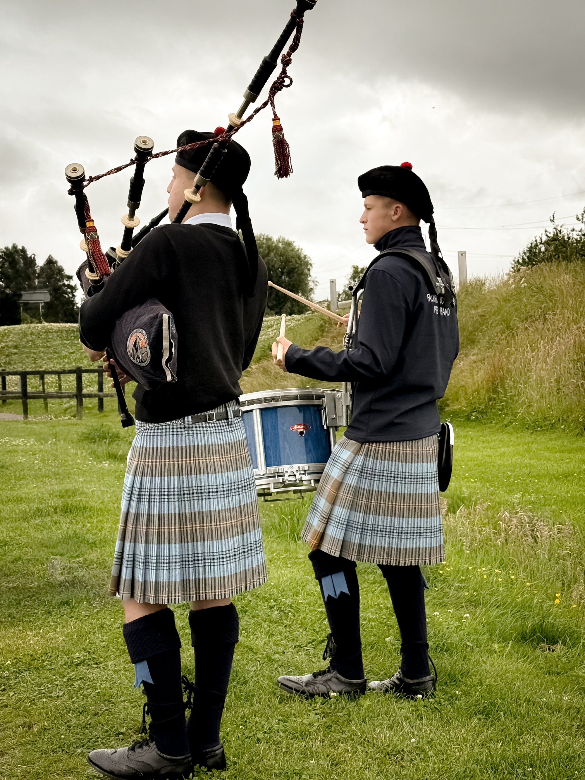 Two Bagpipers