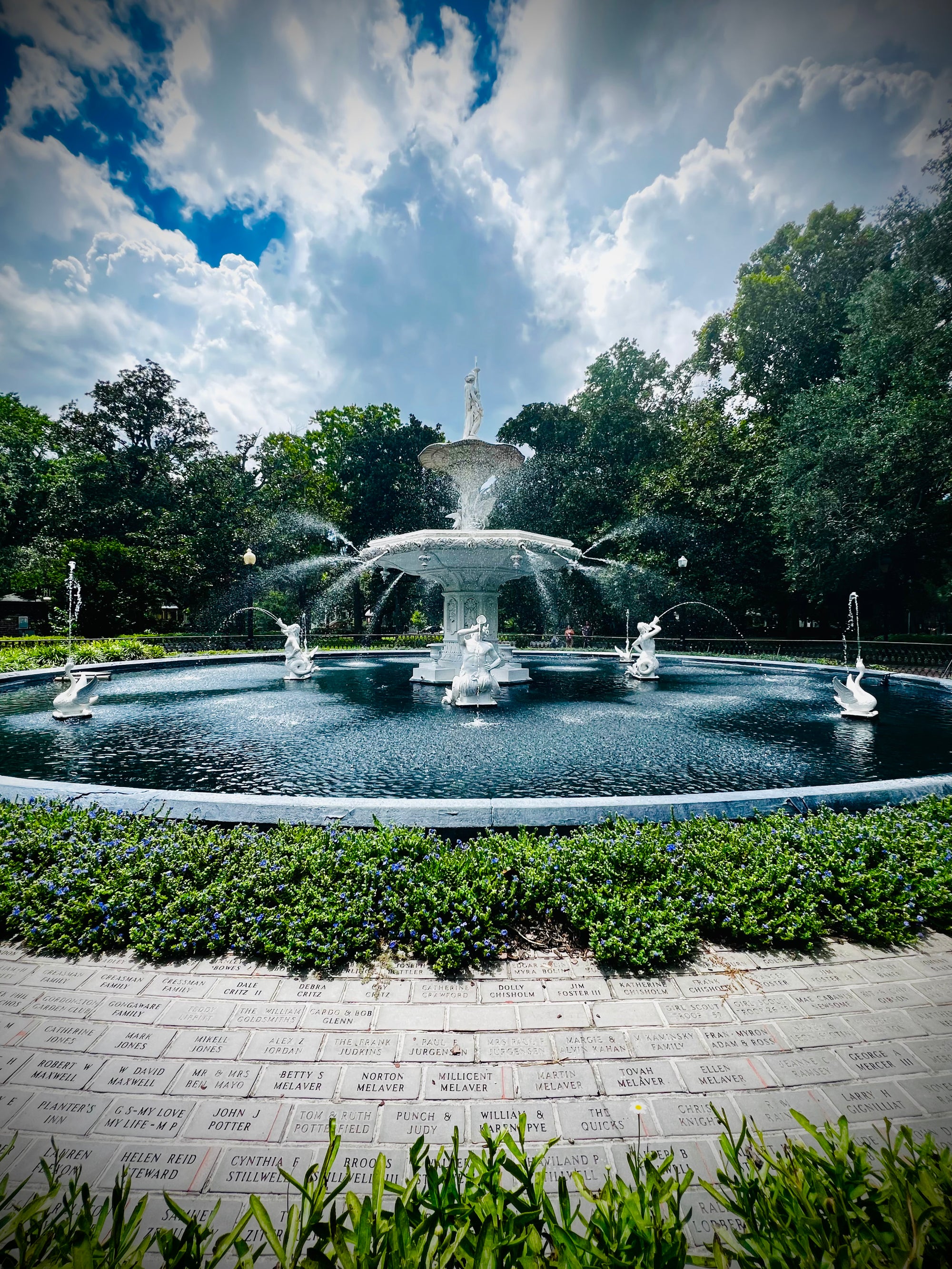Fountain and Clouds