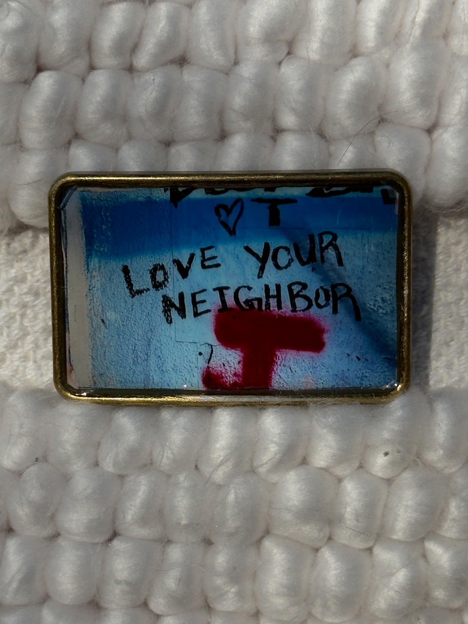 Graffiti Belt Buckle - Love Thy Neighbor